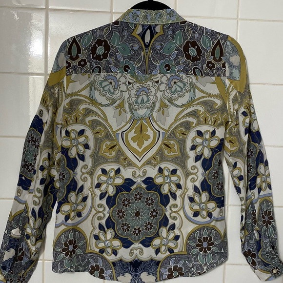 NWOT Mossimo Dutti Paisley Ling Sleeve Bottom Up Shirt Size 2 - Picture 4 of 14